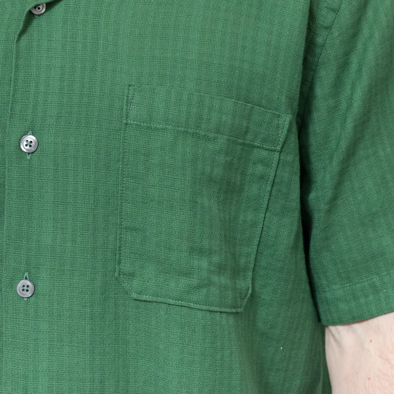 Universal Works Road Shirt Green Letts Cotton-6