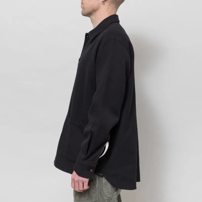 Universal Works Travail Overshirt Black Kendal Cotton-2