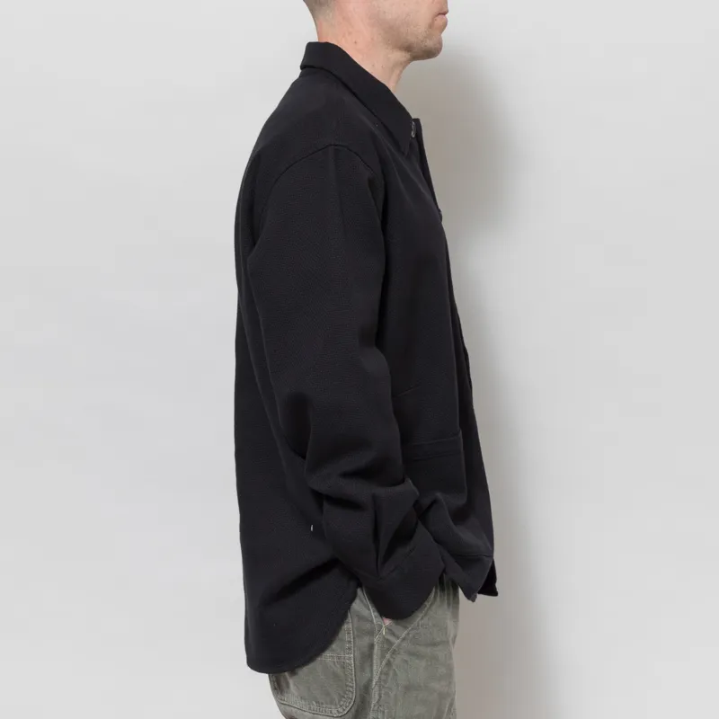 Universal Works Travail Overshirt Black Kendal Cotton-4