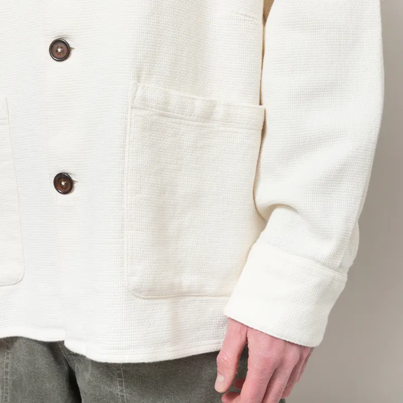 Universal Works Travail Overshirt Ecru Kendal Cotton-5