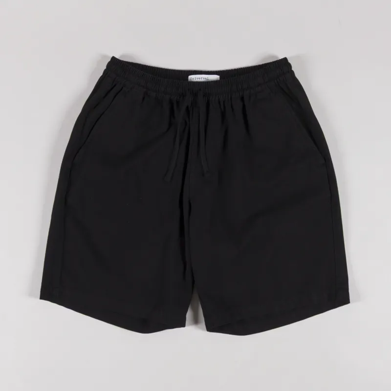 Universal Works Simple Shorts Black Kelly Cotton