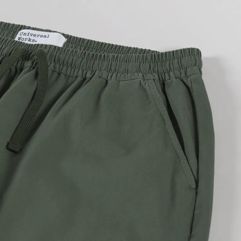 Universal Works Judo Pant Olive Kelly Cotton-9