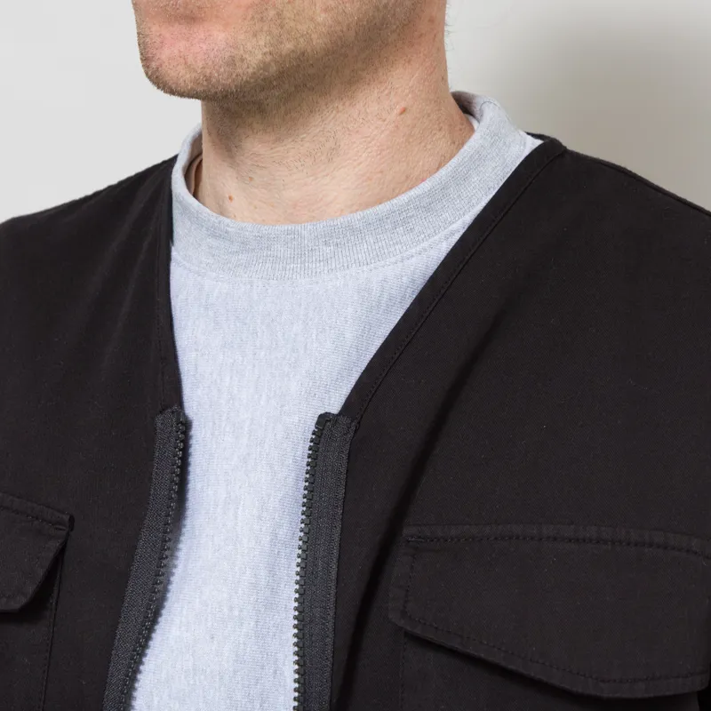 Universal Works Glider Jacket Black Kelly Cotton-5