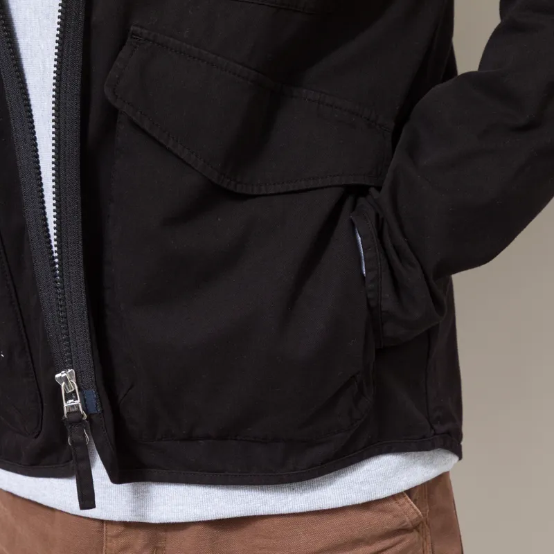 Universal Works Glider Jacket Black Kelly Cotton-8