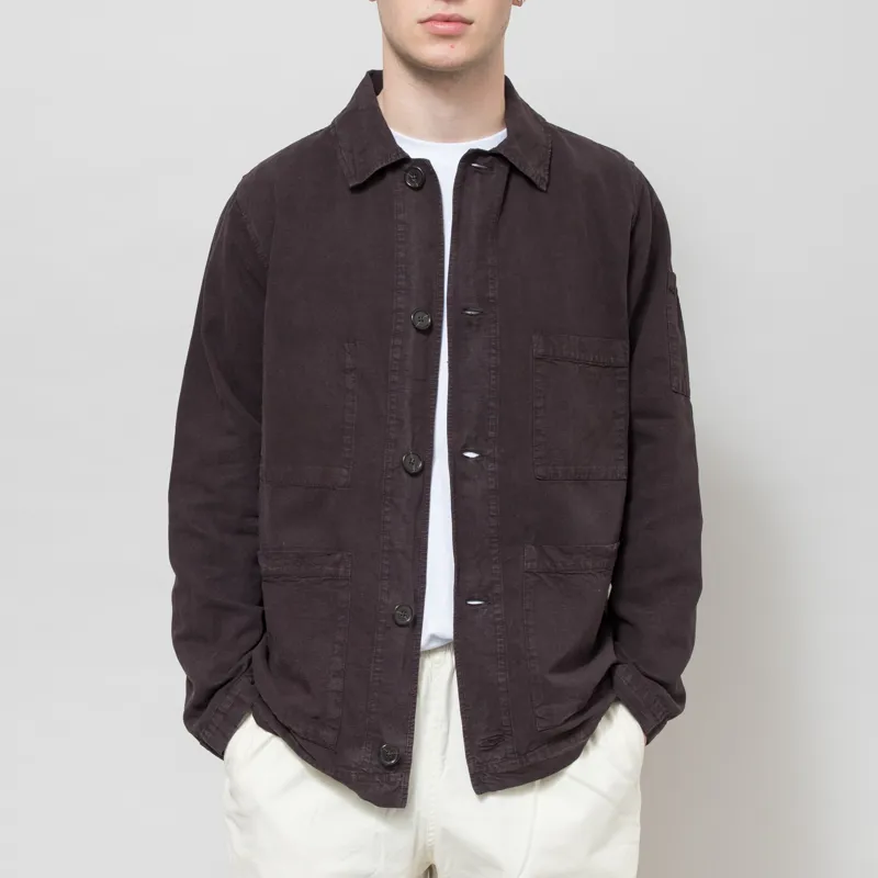 Universal Works Coverall Jacket Licorice Lyo Linen Mix