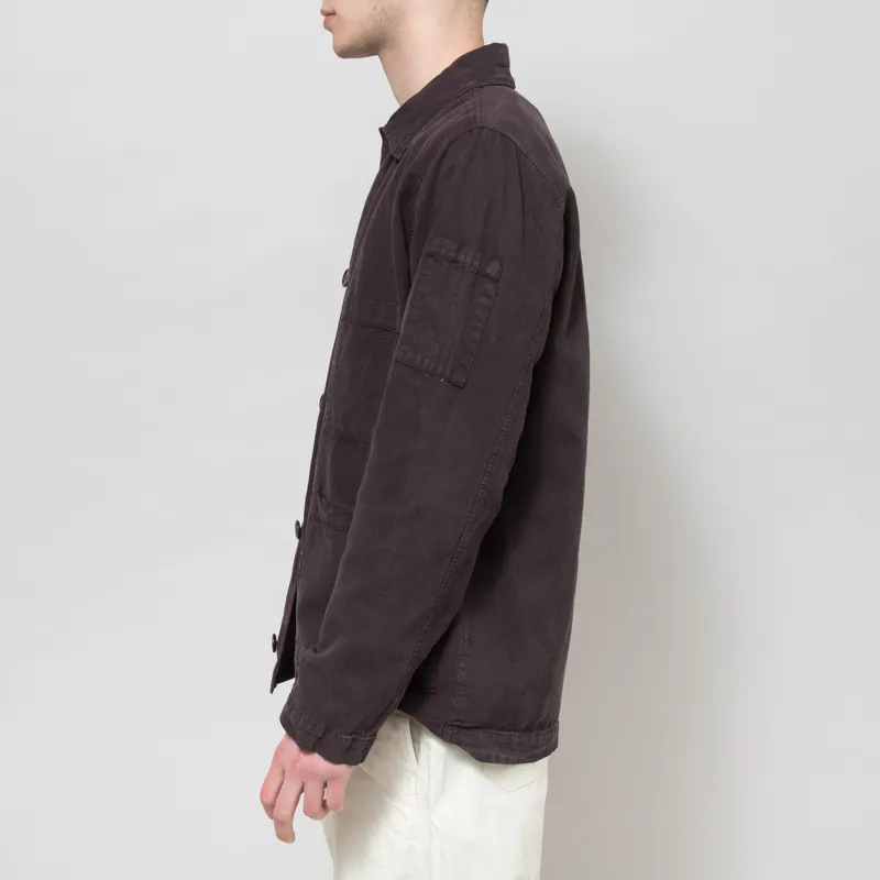Universal Works Coverall Jacket Licorice Lyo Linen Mix-2