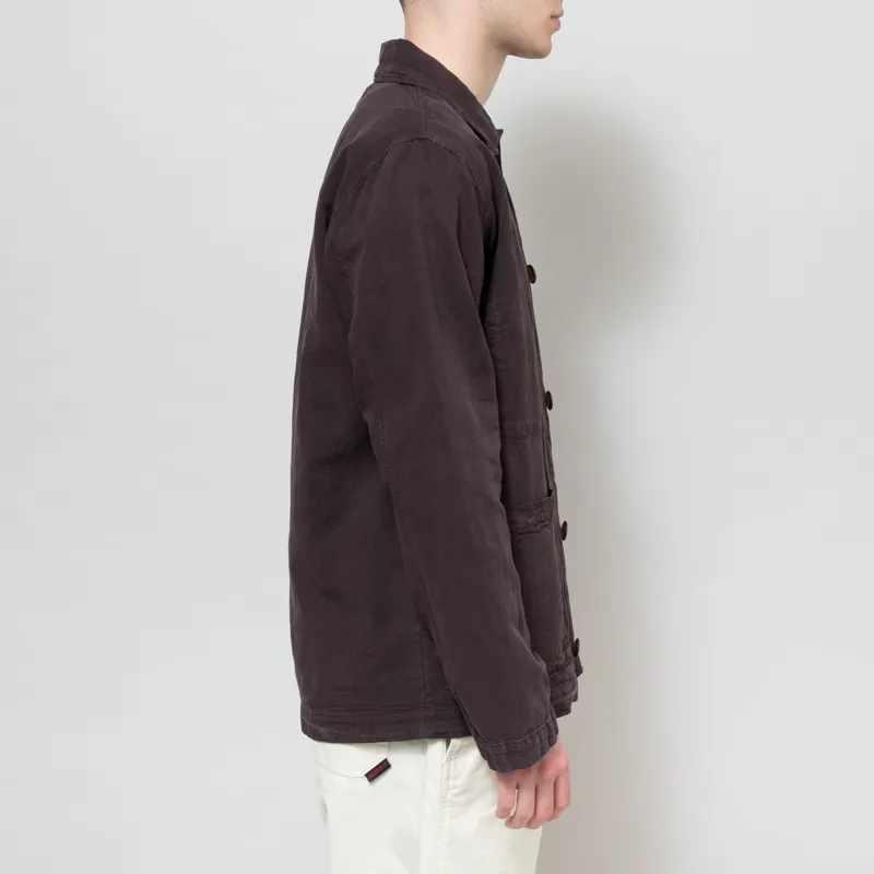 Universal Works Coverall Jacket Licorice Lyo Linen Mix-4
