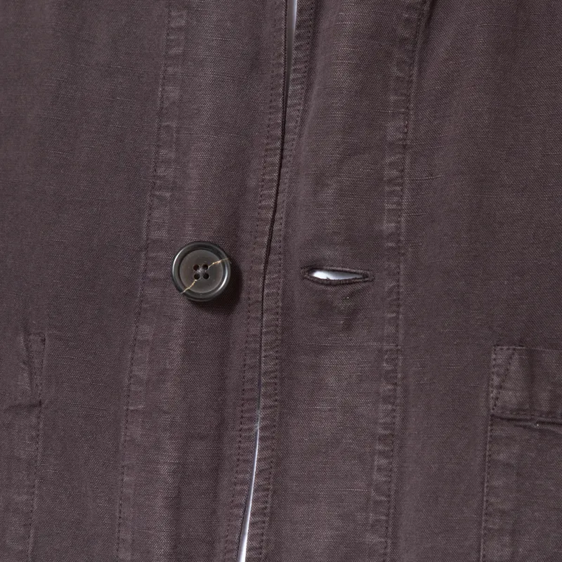 Universal Works Coverall Jacket Licorice Lyo Linen Mix-7