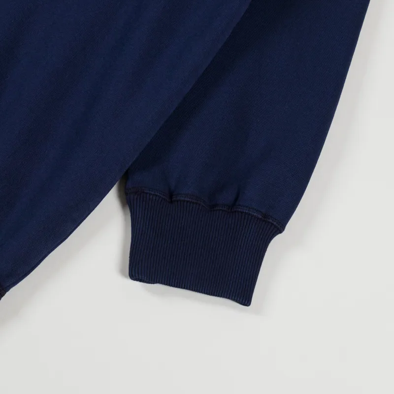 Universal Works x Walsh Panelled Loose Sweatshirt Navy Brush Back Sweat-7
