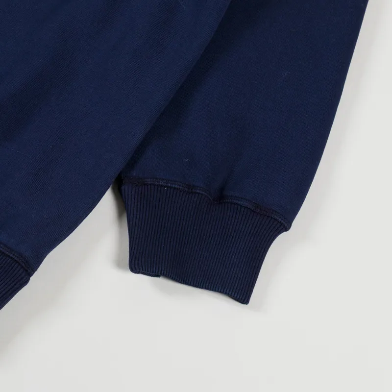 Universal Works x Walsh Panelled Loose Sweatshirt Navy Brush Back Sweat-6