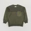 Universal Works x Walsh Panelled Loose Sweatshirt Olive Brush Back Sweat