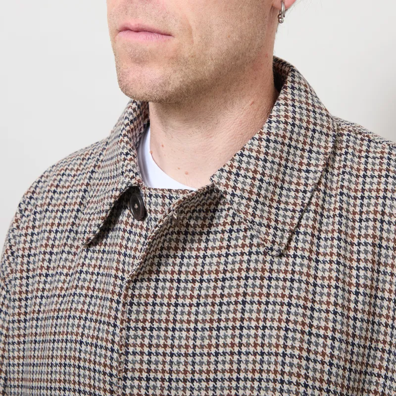 Universal Works Stan Coat Taupe Lester Dogtooth-3