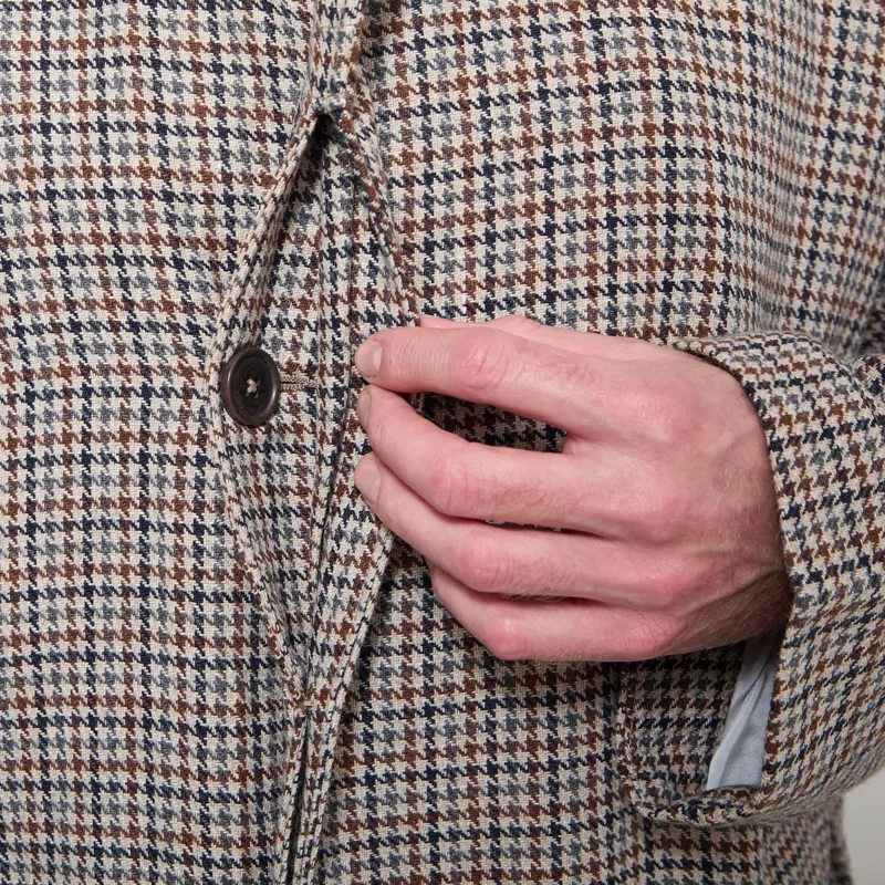 Universal Works Stan Coat Taupe Lester Dogtooth-6