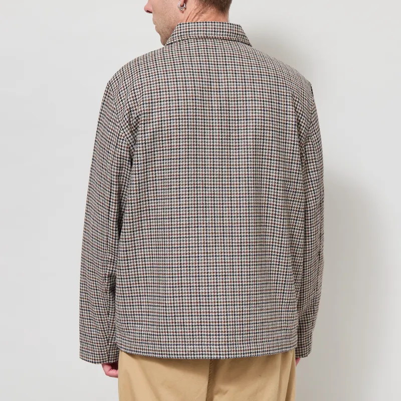 Universal Works Franck Jacket Brown Taupe Lester Dogtooth-2