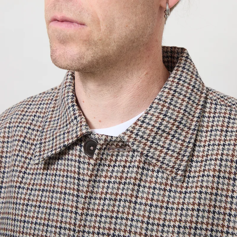 Universal Works Franck Jacket Brown Taupe Lester Dogtooth-3