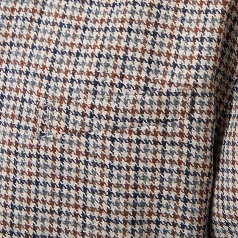 Universal Works Franck Jacket Brown Taupe Lester Dogtooth-6