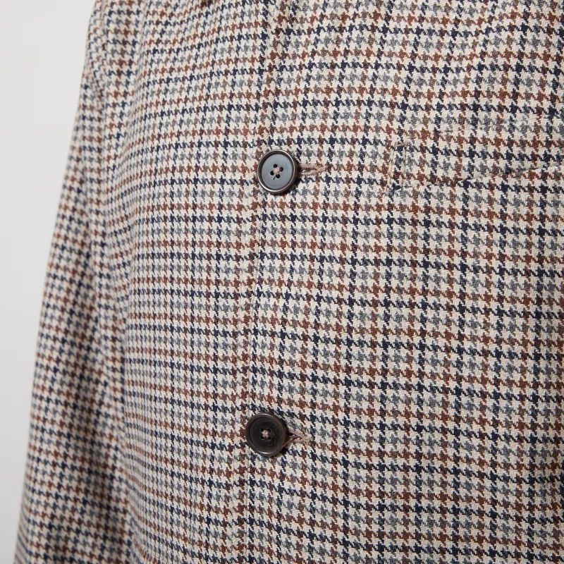 Universal Works Franck Jacket Brown Taupe Lester Dogtooth-5