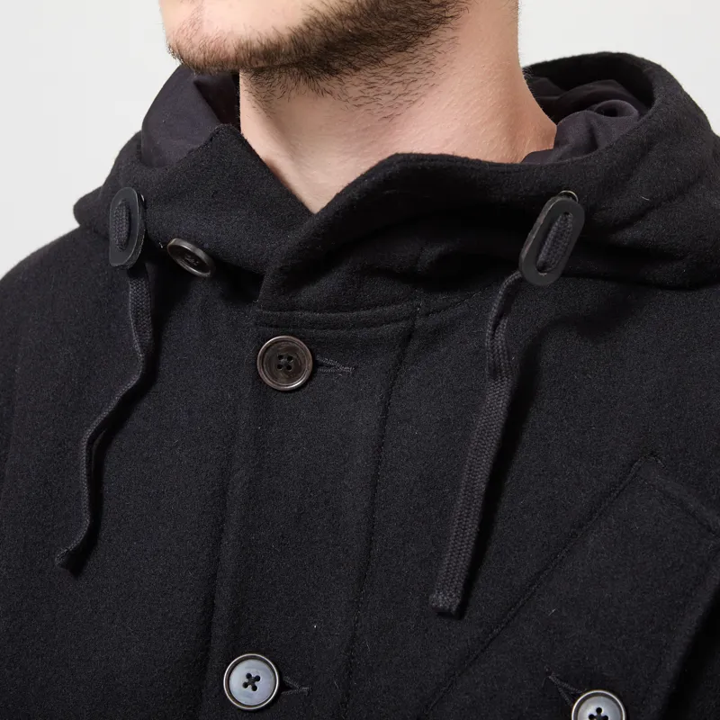 Universal Works Boston Parka Black Mowbray-3