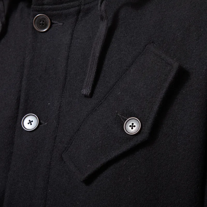 Universal Works Boston Parka Black Mowbray-5