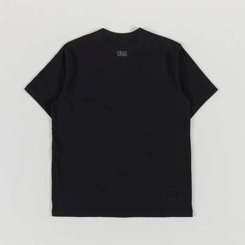Universal Works UW Print Core T Shirt Black Single Jersey-1