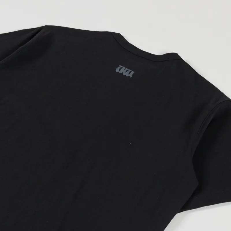 Universal Works UW Print Core T Shirt Black Single Jersey-3