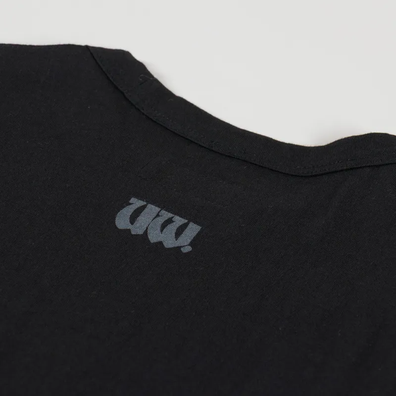 Universal Works UW Print Core T Shirt Black Single Jersey-5