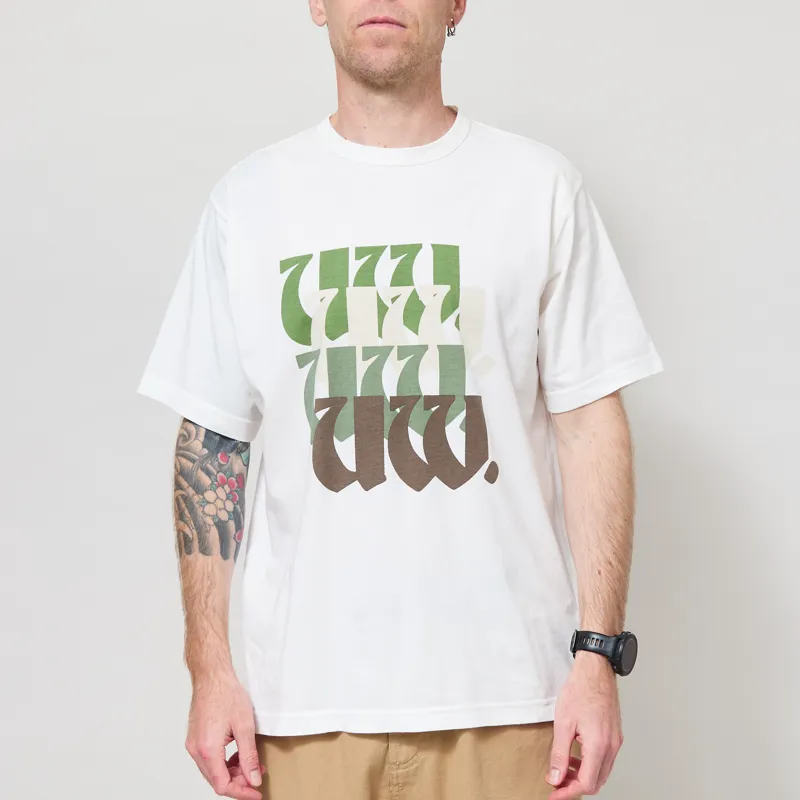 Universal Works UW Print Core T Shirt Ecru Single Jersey