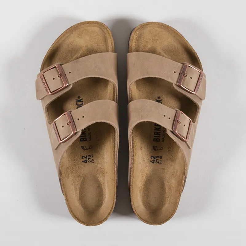 Birkenstock Arizona Oiled Leather Regular Fit Sandals Tobacco Brown-6