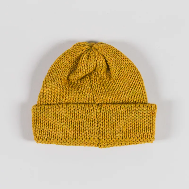 Universal Works Short Watch Cap Mustard British Wool-1