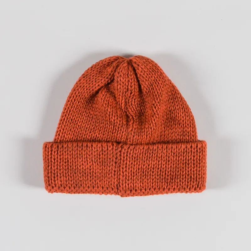 Universal Works Short Watch Cap Orange British Wool-1