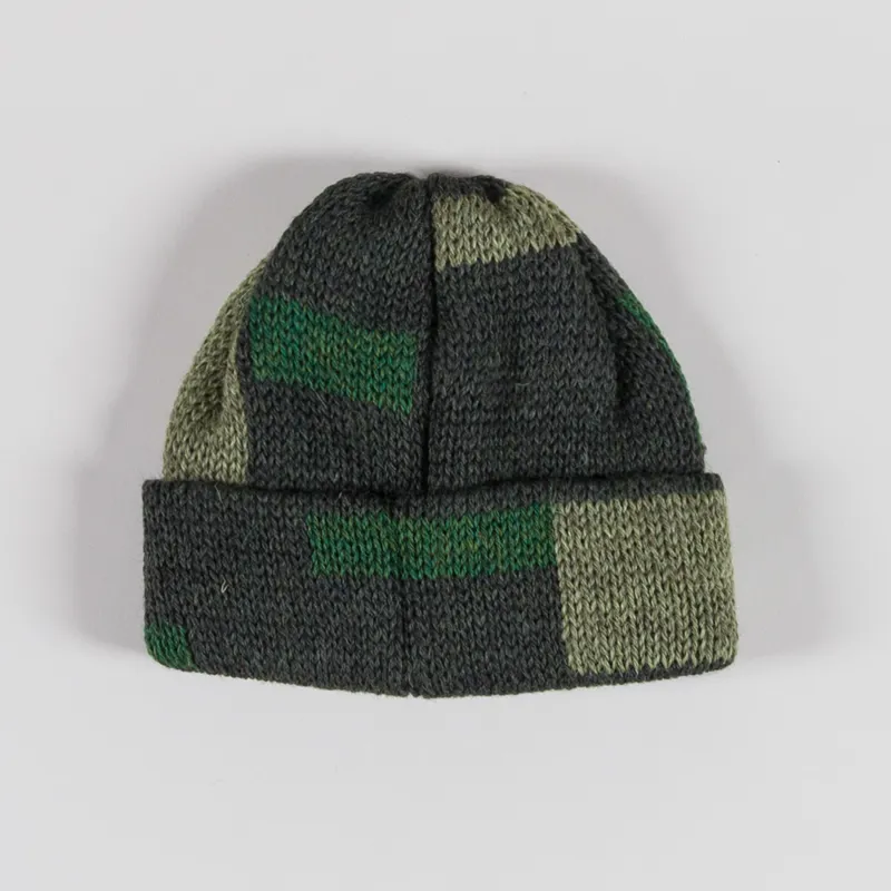 Universal Works Short Watch Cap Olive British Wool-1