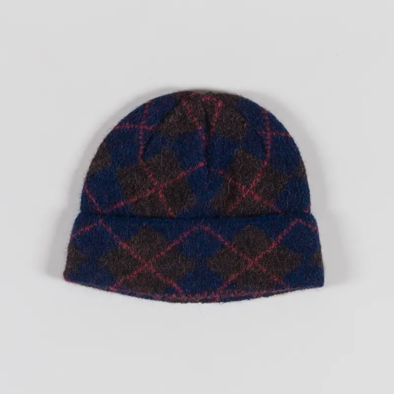 Universal Works Argyll Beanie Navy Alpaca-1