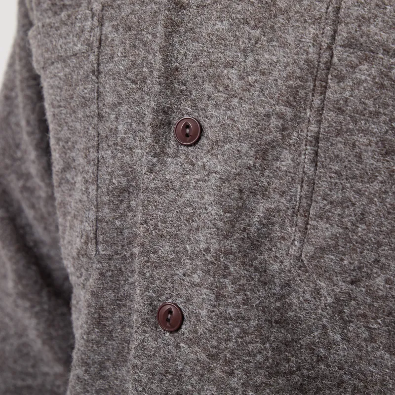 Universal Works Work Shirt Mid Brown Dam Marl-6