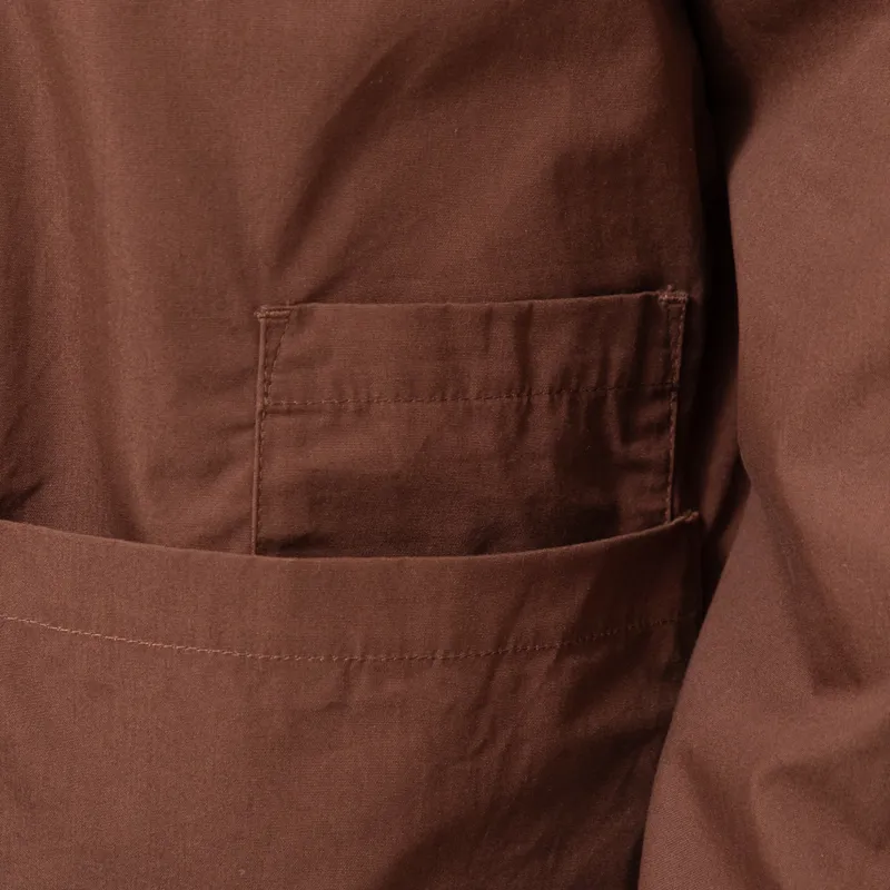 Universal Works x Working Class Heroes Bakers Overshirt Brown Peached Poplin-7