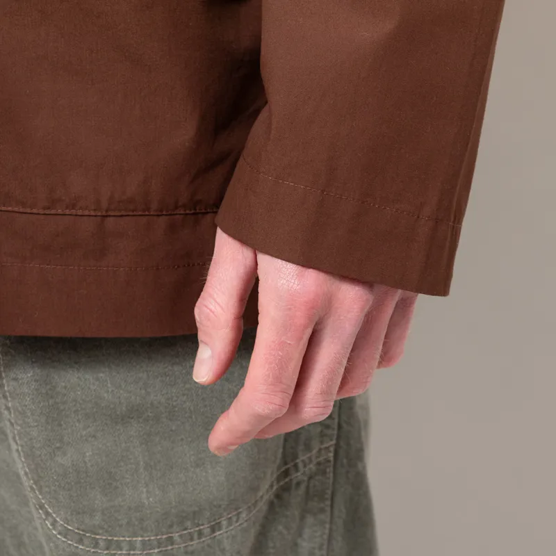 Universal Works x Working Class Heroes Bakers Overshirt Brown Peached Poplin-8