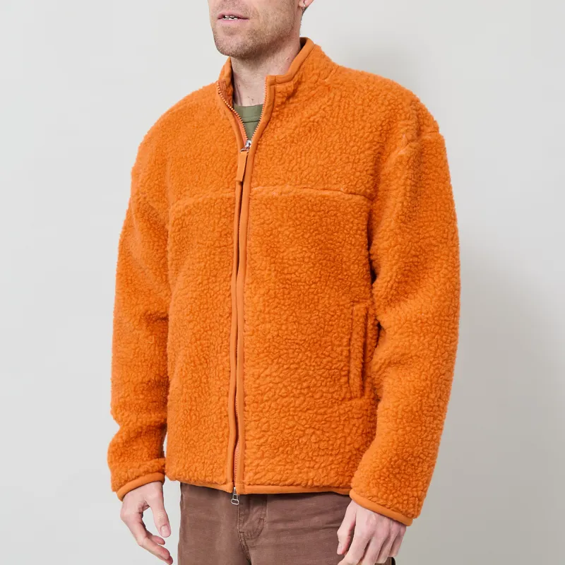 Universal Works Hep Mountain Jacket Orange Artic Fleece-1