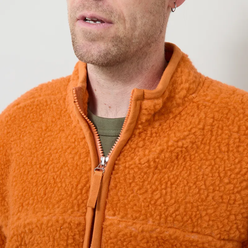 Universal Works Hep Mountain Jacket Orange Artic Fleece-3