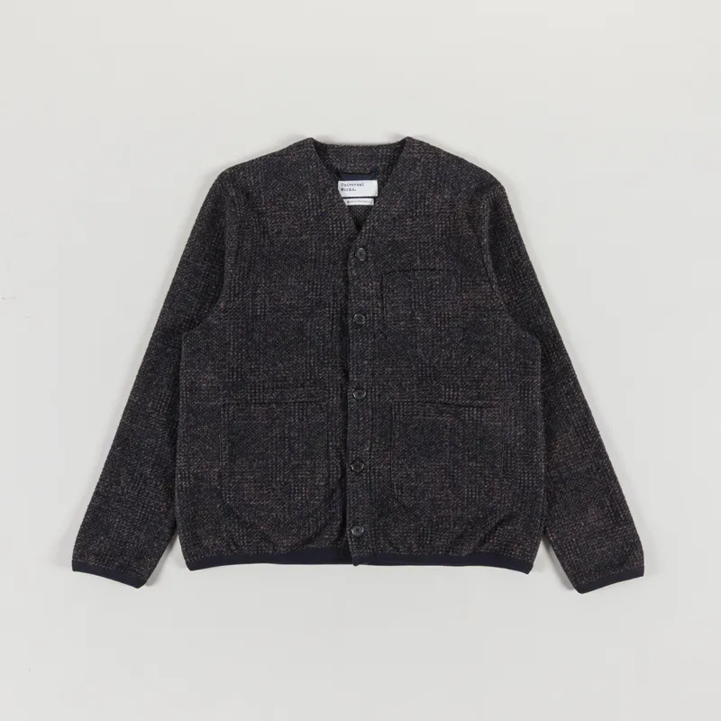 Universal Works Cardigan Navy Deca Light Knit