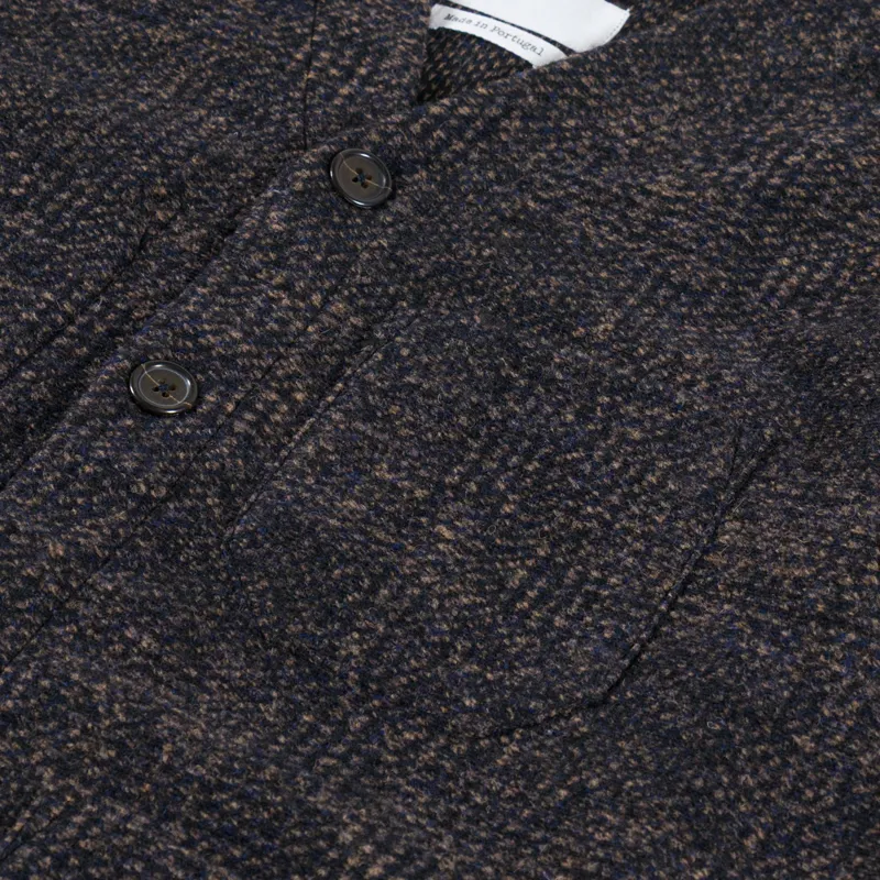 Universal Works Cardigan Navy Deca Light Knit-4