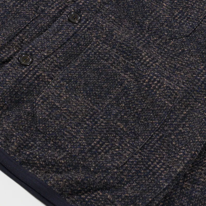 Universal Works Cardigan Navy Deca Light Knit-5