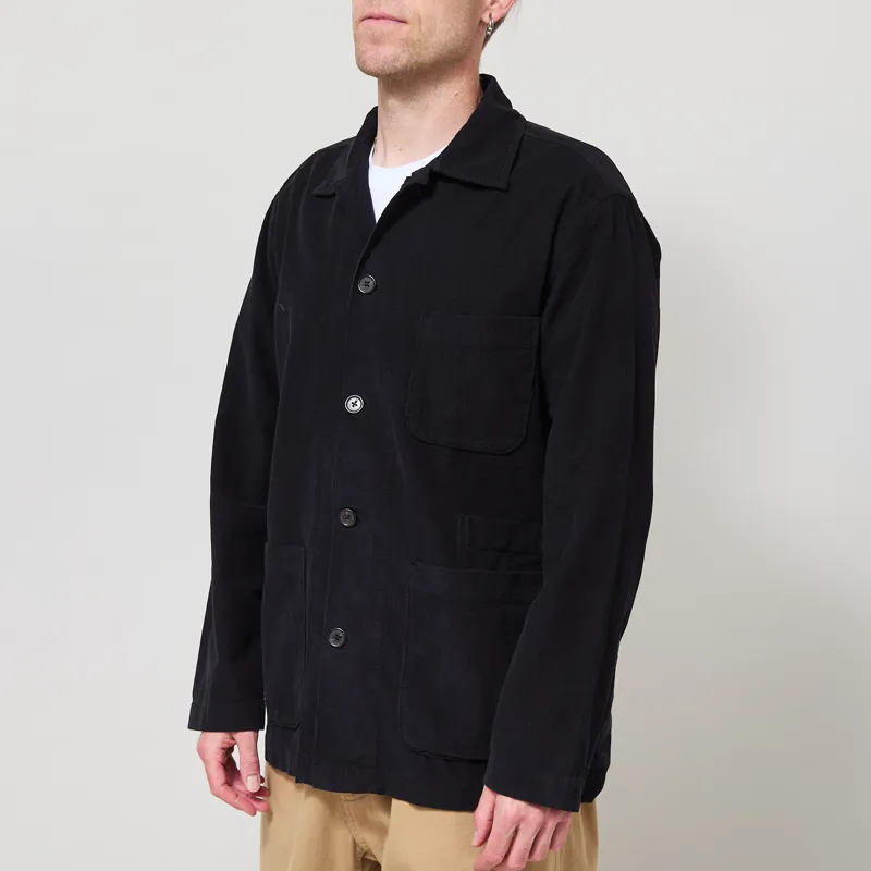 Universal Works Bakers Overshirt Black Fine Cord-1