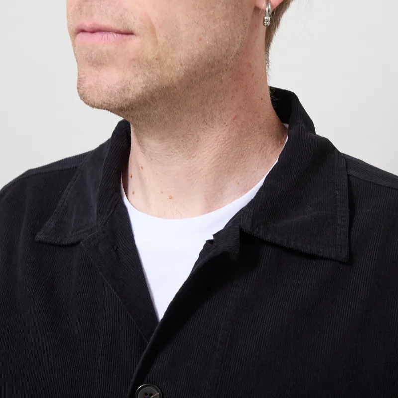 Universal Works Bakers Overshirt Black Fine Cord-3
