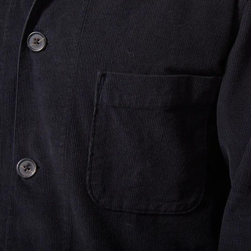 Universal Works Bakers Overshirt Black Fine Cord-5