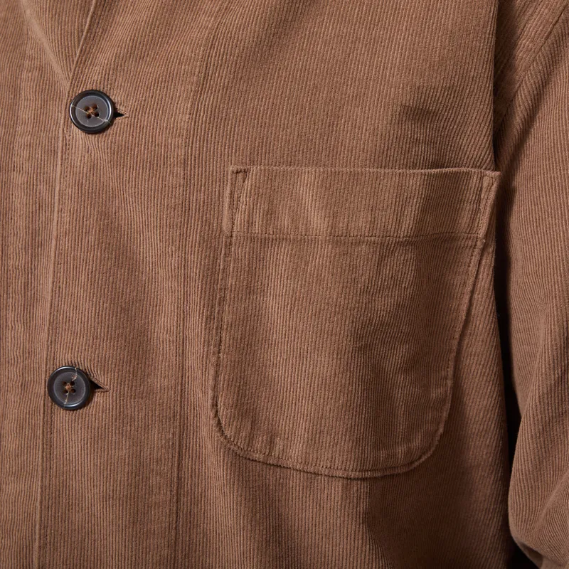 Universal Works Bakers Overshirt Brown Fine Cord-4