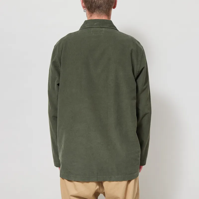 Universal Works Bakers Overshirt Olive Fine Cord-2