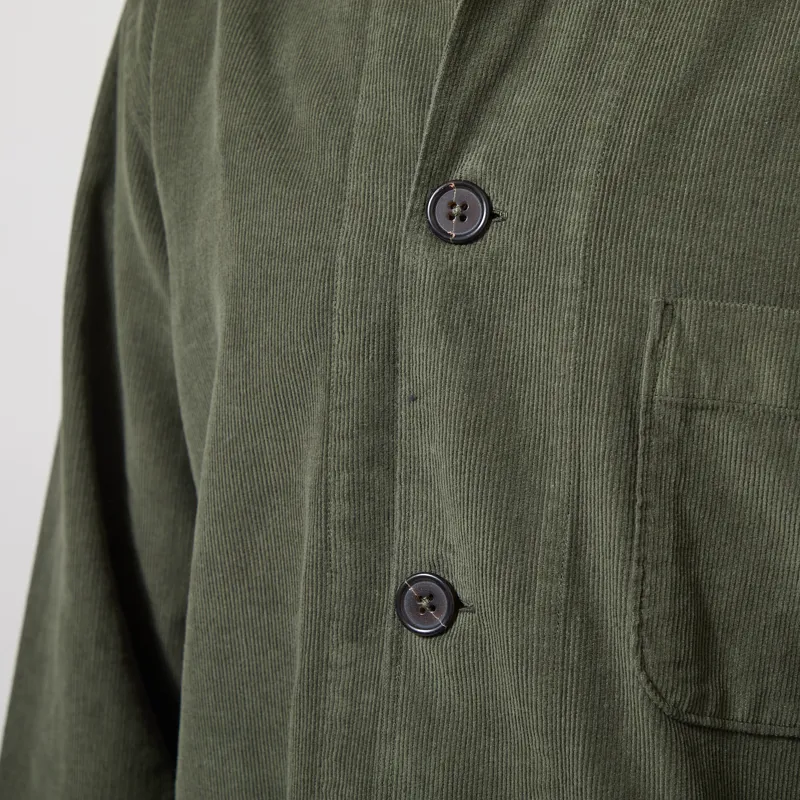 Universal Works Bakers Overshirt Olive Fine Cord-5