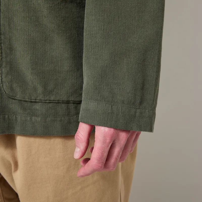 Universal Works Bakers Overshirt Olive Fine Cord-9