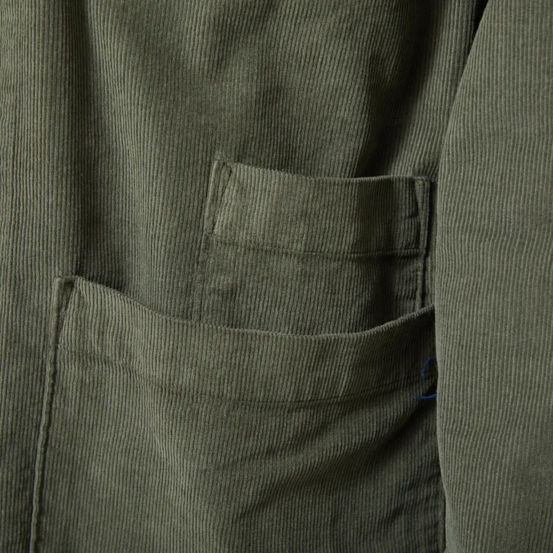 Universal Works Bakers Overshirt Olive Fine Cord-8