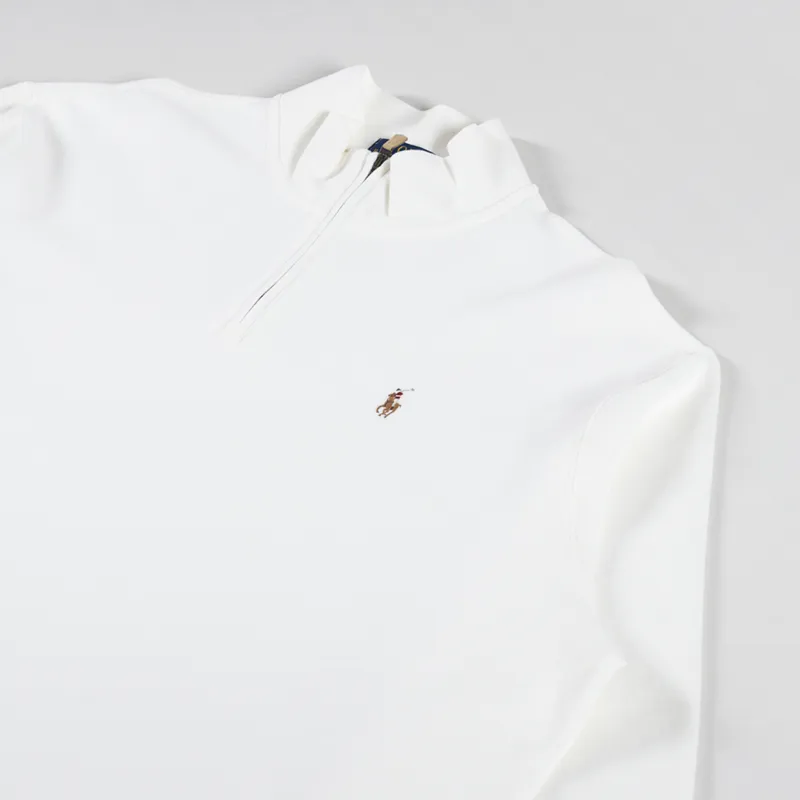 Polo Ralph Lauren Double Knit Quarter Zip Sweatshirt Chic Cream-2