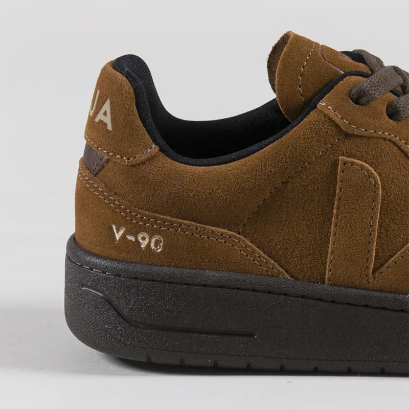 Veja Womens V-90 Suede Shoes Full Cognac Eagle-4